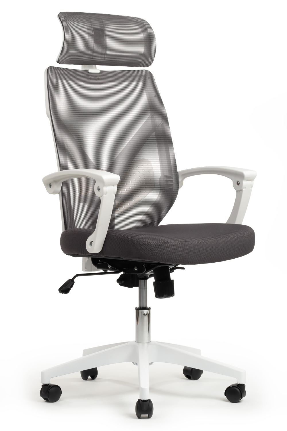 Кресло RIVA Chair OLIVER W-203AC белый пластик / серый