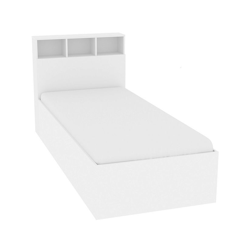 Кровать 900 Морена Белый с основанием (металл)