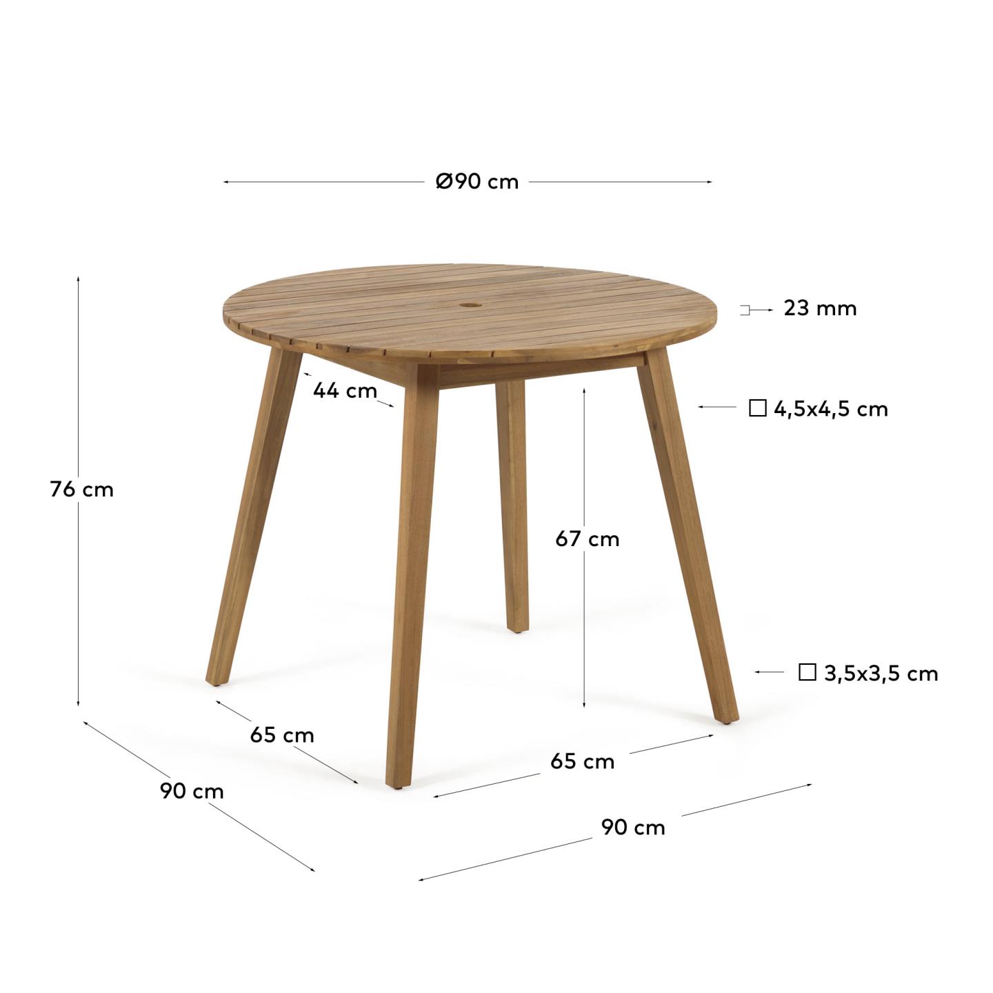 Стол для улицы La Forma Vilma из массива акации d 90 см