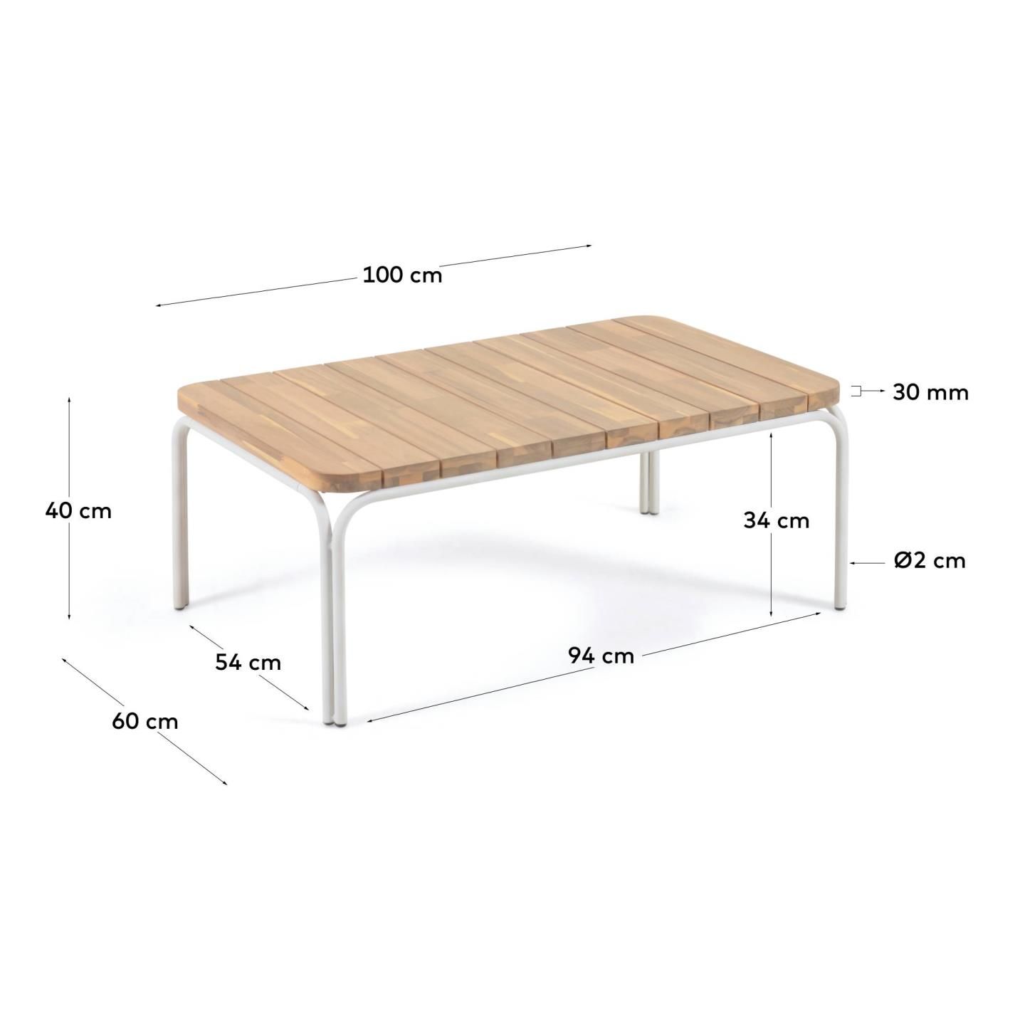 Журнальный столик La Forma Cailin из массива акации 100 x 60 см