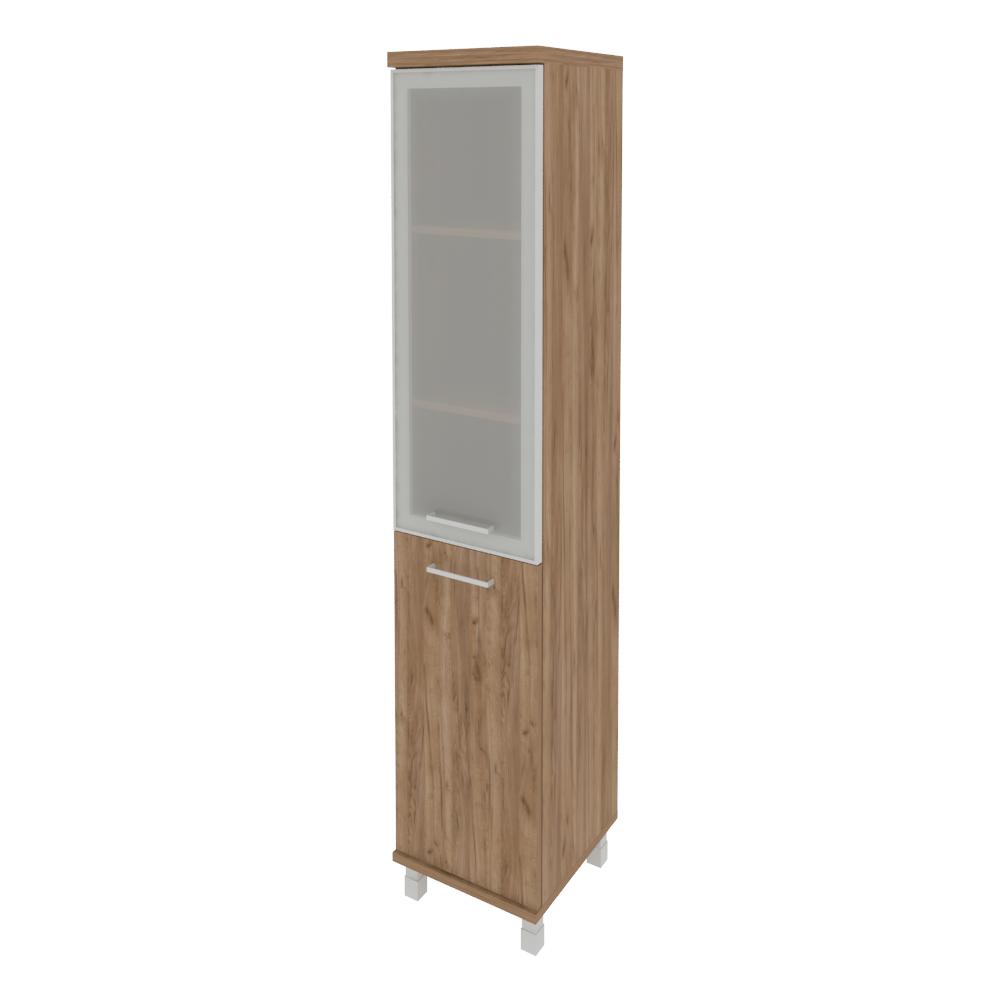 Шкаф высокий узкий правый (1 низкая дверь 1 средняя дверь стекло в раме) Riva FIRST KSU-1.2R(R)