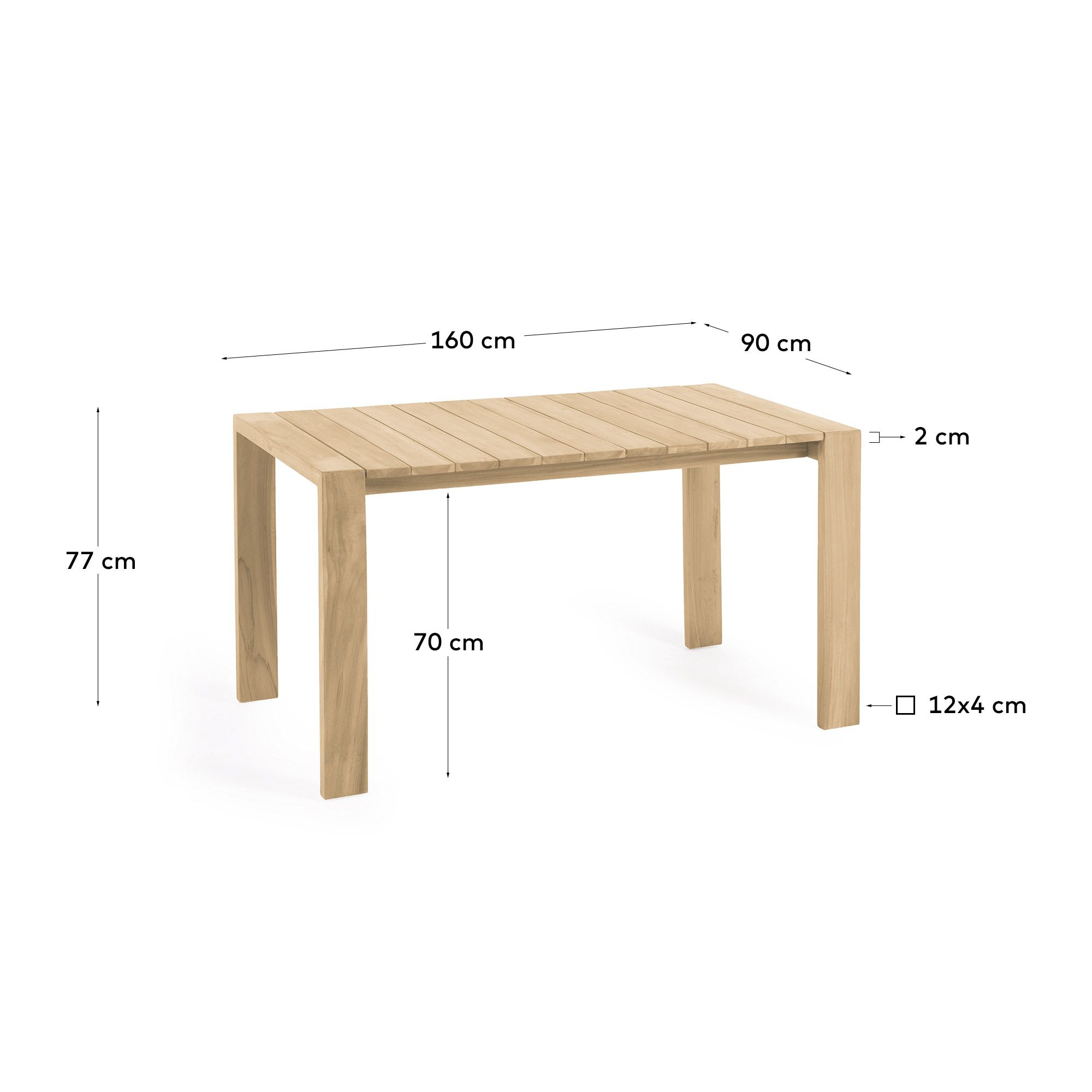 Стол для улицы La Forma Victoire из массива тикового дерева 160 x 90 см