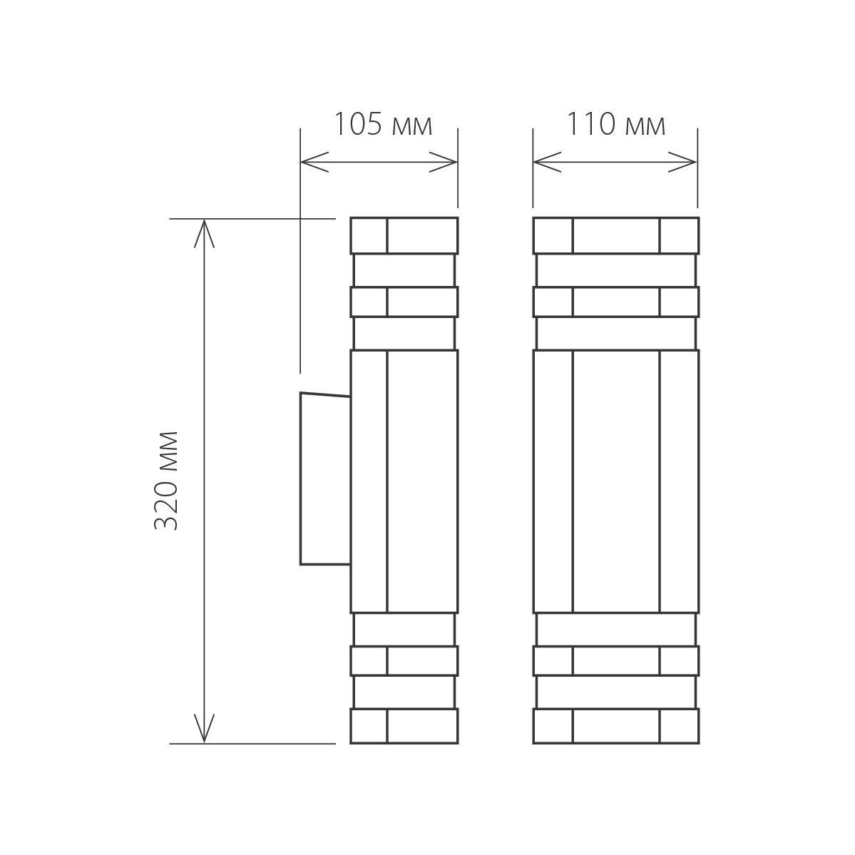 Уличный настенный светильник Elektrostandard Ignis 1443 TECHNO Черный