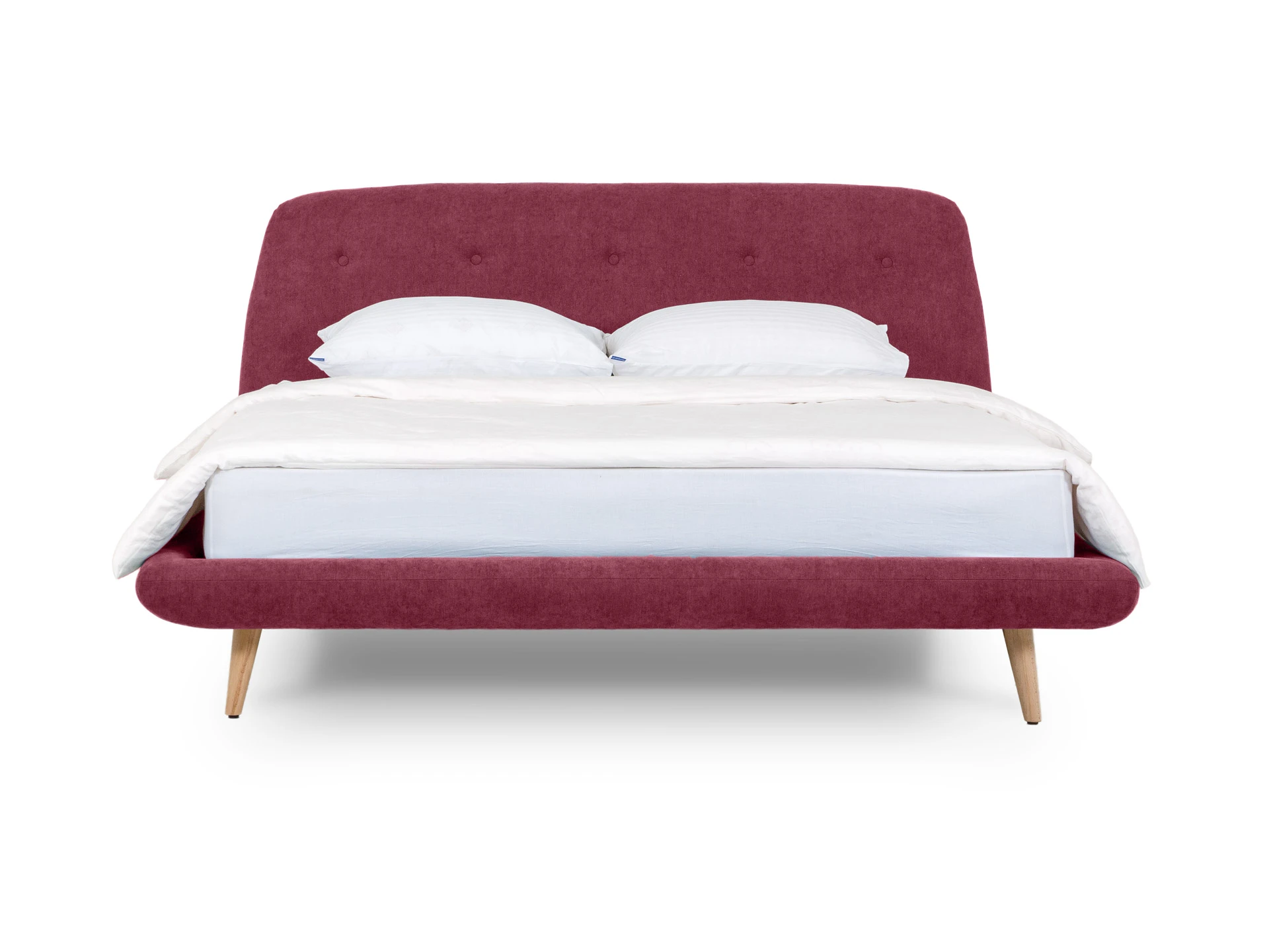 Кровать с мягким изголовьем Loa 160x200 бордовый 464185