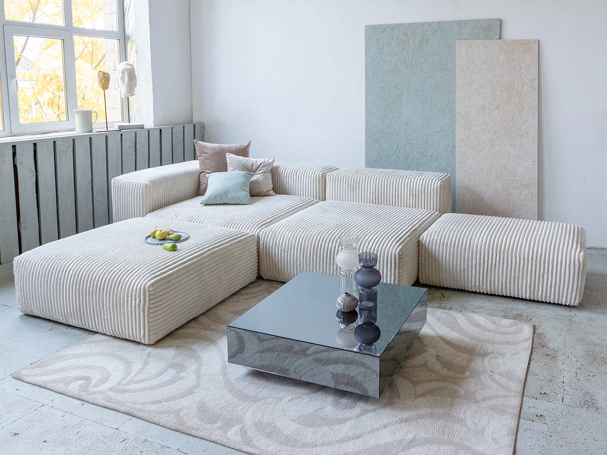 Модульный диван Sorrento мех серый 635095