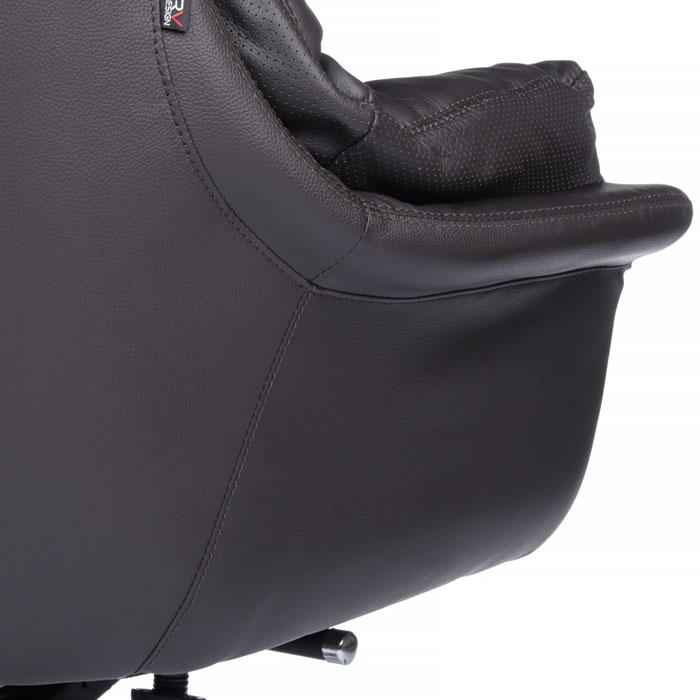 Кресло руководителя из натуральной кожи RIVA DESIGN Leonardo (A355) коричневый