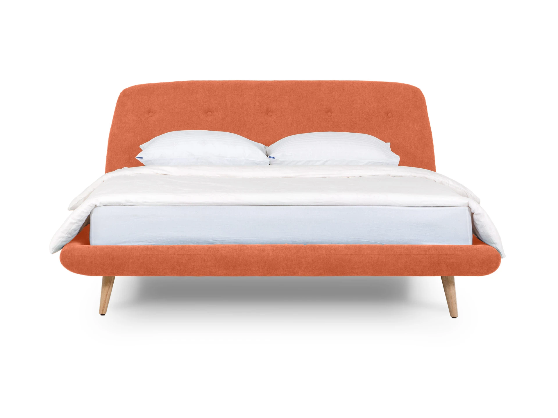 Кровать с мягким изголовьем Loa 160x200 оранжевый 464187