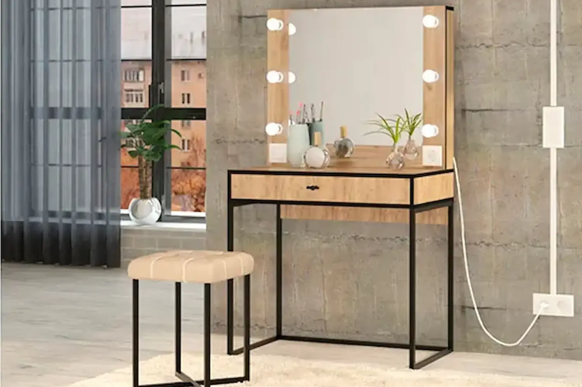 Туалетный столик с зеркалом и подсветкой (трюмо) Берген 2
