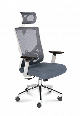 Кресло эргономичное NORDEN Гарда SL хром белый пластик серый L-035S-0-10-206