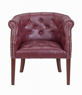 Кресло из кожи Grace Красно-коричневое