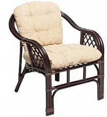 Кресло для отдыха из ротанга Маркос темно-коричневый