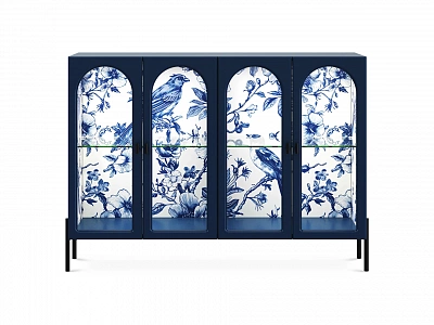 Сервант 4-х дверный OgogoHome Banksy Синий / Черный 937912