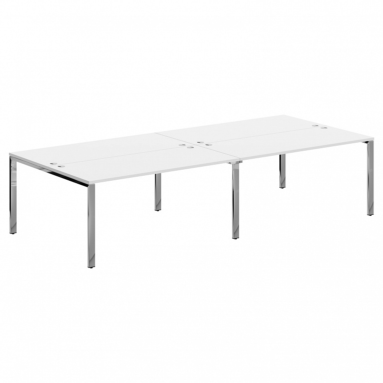 Стол 4-х местный Skyland XTEN Глосс (Xten Gloss) XGWST 3214.1 Белый / Нержавеющая сталь