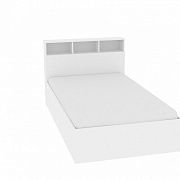 Кровать 1200 Морена Белый с основанием (металл)