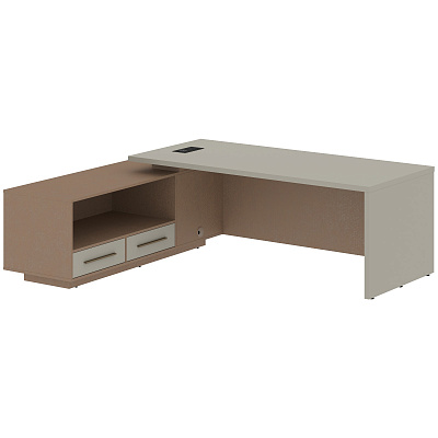 Стол руководителя с розеткой и usb-портом левый Skyland ВЕЛИОН (VELION) VCT 2319 (L) 2300х1900х750 Кобра / Аметист