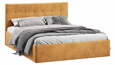 Кровать 140х200 с подъемным механизмом Джоли ТриЯ микровелюр Wellmart Yellow