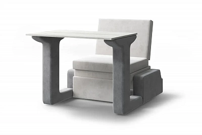 Кресло Кровать Стол (3 в 1) Смарт-1 серый / темно-серый / дуб серый МЛК