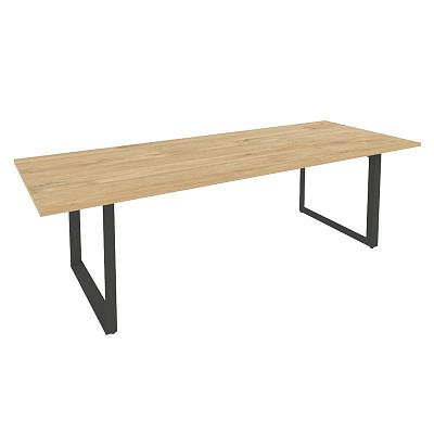 Стол переговорный Рива Оникс Директ на О-образном м/к 2580х980 O.MO-PRG-25 Тиквуд Светлый/Металл Антрацит
