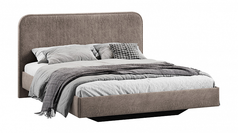 Кровать без подъемного механизма Тиффани Трия Тип 1 Микровелюр Wellmart Latte 1400x2000