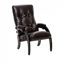 Кресло для отдыха Модель 61 экокожа Varana DK-Brown / Венге текстура