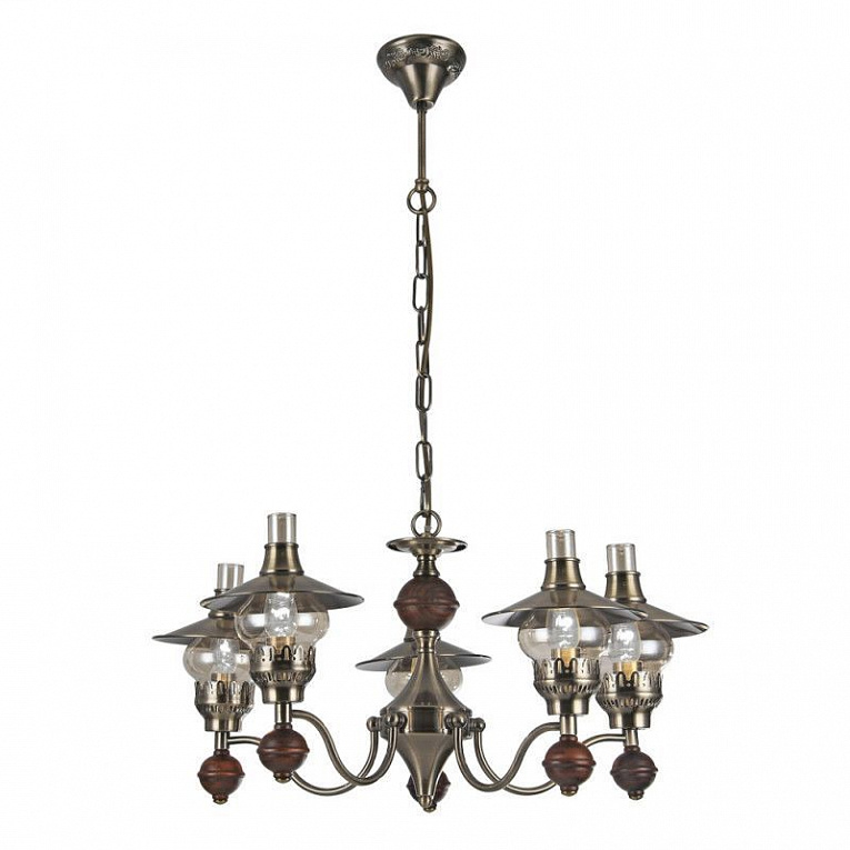Подвесная люстра Arte Lamp Trattoria коричневый, прозрачный A5664LM-5AB