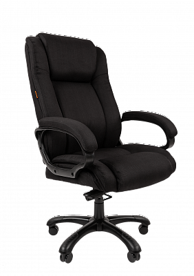 Кресло для руководителя Chairman 410 с высокой спинкой черная ткань 